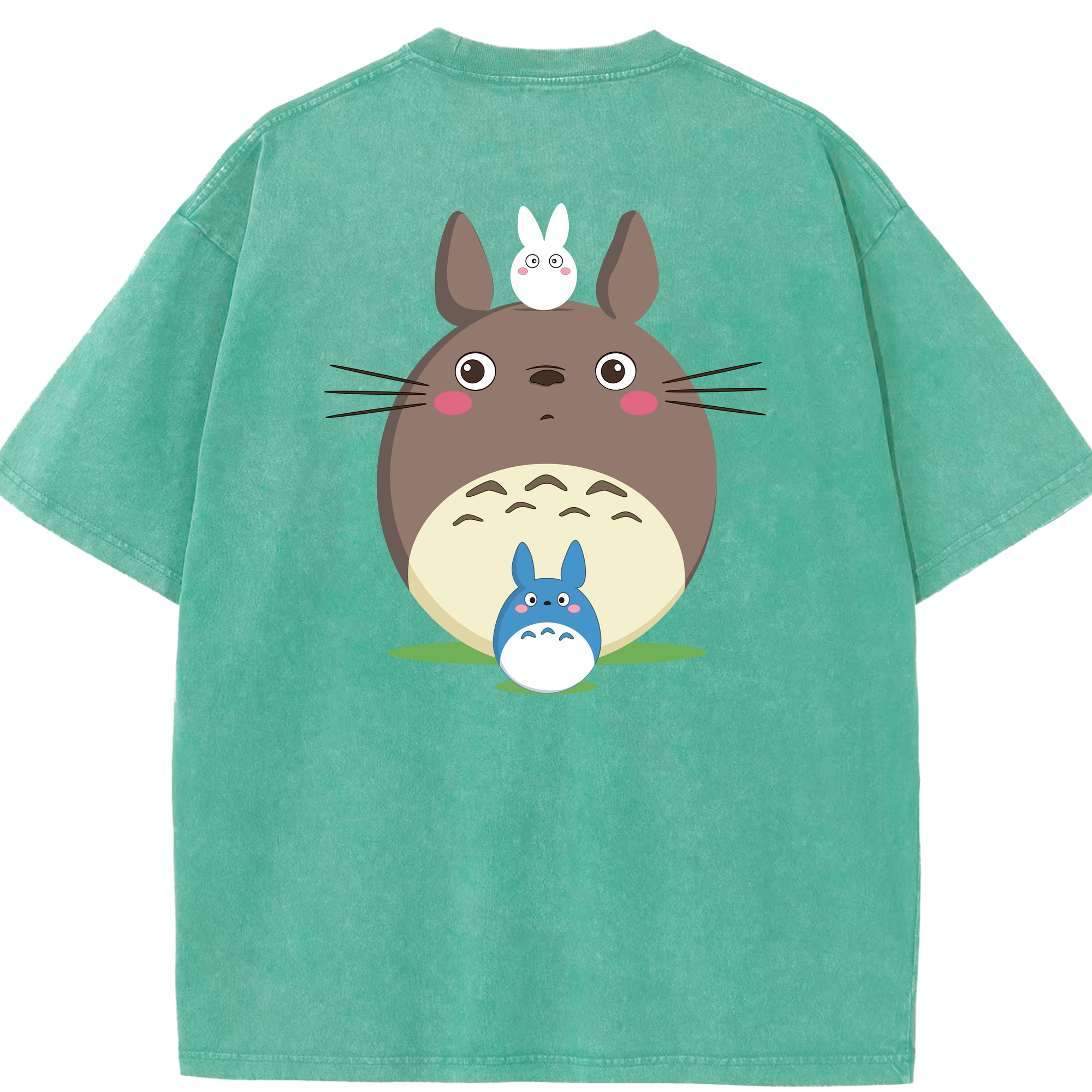 （画像用） となりのトトロ 草壁メイ 草壁サツキ My Neighbor Totoro Satsuki Kusakabe Mei Kusakabe 綿100% ヴィンテージ風 半袖Tシャツ（背面プリント）